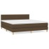 Cama box spring con colchón tela marrón oscuro 160x200
