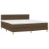 Cama box spring con colchón tela marrón oscuro 160x200