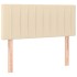 Cama box spring con colchón tela color crema 80x200