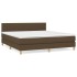 Cama box spring con colchón tela marrón oscuro 160x200