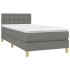 Cama box spring con colchón tela gris oscuro 100x200