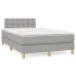 Cama box spring con colchón tela gris claro 120x200