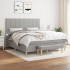 Cama box spring con colchón tela gris claro 160x200
