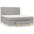 Cama box spring con colchón tela gris claro 160x200