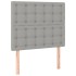 Cama box spring con colchón tela gris claro 80x200