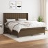Cama box spring con colchón tela marrón oscuro 160x200