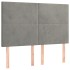 Cama box spring colchón y LED terciopelo gris claro 140x200