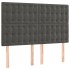 Cama box spring colchón y LED terciopelo gris oscuro 140x190