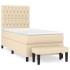 Cama box spring con colchón tela color crema 100x200