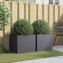 Jardineras 2 uds acero laminado en frío antracita 49x47x46
