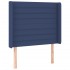 Cama box spring colchón y luces LED tela azul 100x200