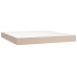 Cama box spring con colchón cuero sintético capuchino