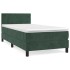 Cama box spring con colchón terciopelo verde oscuro 80x200