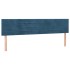 Cama box spring con colchón terciopelo azul oscuro 200x200