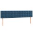 Cama box spring con colchón terciopelo azul oscuro 200x200