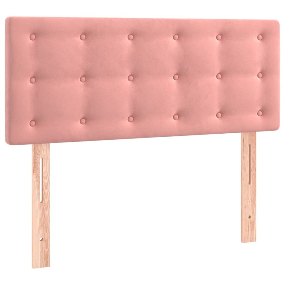 Cama box spring con colchón terciopelo rosa 120x200
