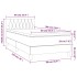Cama box spring con colchón terciopelo gris claro 90x190