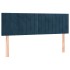 Cama box spring con colchón terciopelo azul oscuro 140x200