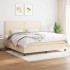 Cama box spring con colchón tela color crema 200x200