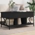 Mesa de centro madera de ingeniería y metal negro 100x55x50