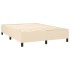 Cama box spring con colchón tela color crema 140x190