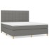 Cama box spring con colchón tela gris oscuro 160x200
