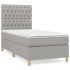 Cama box spring con colchón tela gris claro 100x200