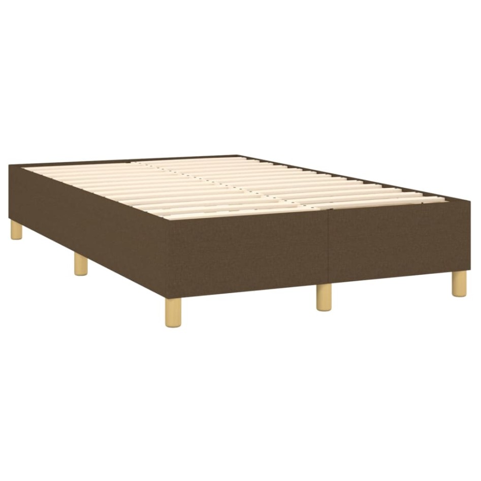 Cama box spring con colchón tela marrón oscuro 120x200