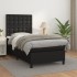 Cama box spring con colchón cuero sintético negro 90x190