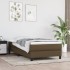 Cama box spring con colchón tela marrón oscuro 90x190