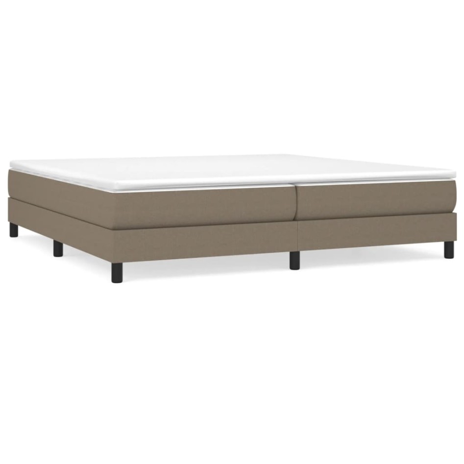 Cama box spring con colchón tela gris taupe 200x200