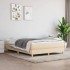 Cama box spring con colchón tela color crema 140x190