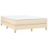 Cama box spring con colchón tela color crema 140x190