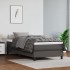 Cama box spring con colchón cuero sintético gris 80x200