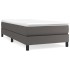 Cama box spring con colchón cuero sintético gris 80x200