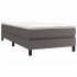 Cama box spring con colchón cuero sintético gris 80x200