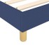 Cama box spring con colchón tela azul 80x200