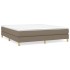 Cama box spring con colchón tela gris taupe 160x200