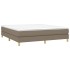 Cama box spring con colchón tela gris taupe 160x200