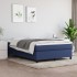 Cama box spring con colchón tela azul 140x190