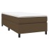 Cama box spring con colchón tela marrón oscuro 90x190