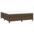 Cama box spring con colchón tela marrón oscuro 180x200