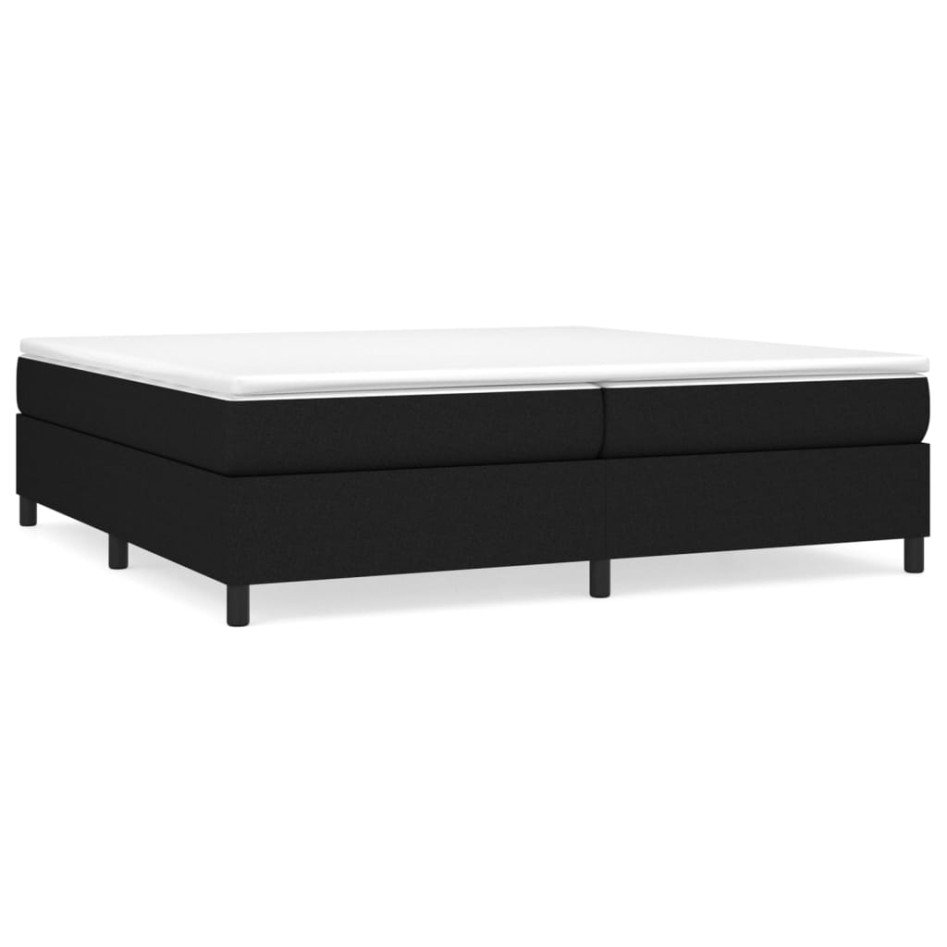 Cama box spring con colchón tela negro 200x200