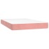 Cama box spring con colchón terciopelo rosa 120x200