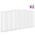 Cestas de gaviones 2 uds forma de arco hierro 400x30x180/200