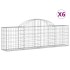 Cestas de gaviones 6 uds forma de arco hierro 200x30x60/80