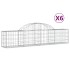 Cestas de gaviones 6 uds forma de arco hierro 200x30x40/60