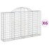 Cestas de gaviones 6 uds forma de arco hierro 200x30x120/140