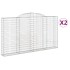 Cestas de gaviones 2 uds forma de arco hierro 300x30x160/180