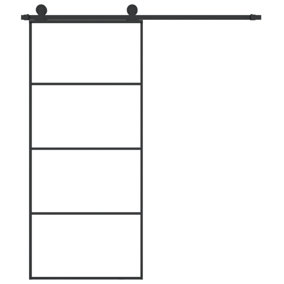 Puerta corredera con set herrajes vidrio ESG aluminio 90x205